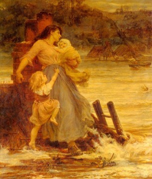 Una familia rural de inundaciones Frederick E Morgan Pinturas al óleo